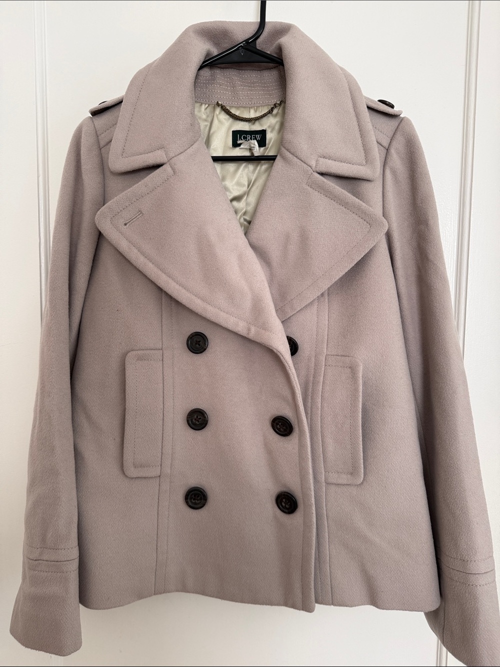 J. Crew•Women's Double-Breasted Peacoat in Light Taupe•Size 4